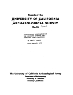 Cover page: Archaeological Investigations in the Farmington Reservoir Area, Stanislaus County, California&nbsp;