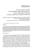 Cover page: Nuove stazioni in Sicilia di <i>Petalophyllum ralfsii</i> (Hepatophyta), specie minacciata in Europa, e di altre briofite rare in Italia meridionale