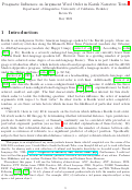 Cover page: Pragmatic Influences on Argument Word Order in Karuk Narrative Texts