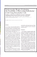 Cover page: Endovascular Biopsy: Evaluating the Feasibility of Harvesting Endothelial Cells Using Detachable Coils