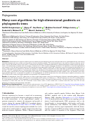 Cover page of Many-core algorithms for high-dimensional gradients on phylogenetic trees.