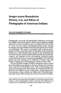 Cover page: Images across Boundaries: History, Use, and Ethics of Photographs of American Indians