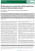 Cover page: Methanogenesis sustained by sulfide weathering during the Great Oxidation Event