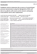 Cover page: Validation study to determine the accuracy of central blood pressure measurement using the SphygmoCor XCEL cuff device in patients with severe aortic stenosis undergoing transcatheter aortic valve replacement