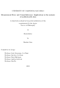 Cover page: Measurement Error and Causal Inference: Implications in the analysis of mobile-health data