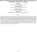 Cover page: Who are you talking to like that? Exploring adults’ ability to discriminate child-and adult-directed speech across languages