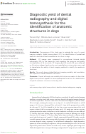 Cover page: Diagnostic yield of dental radiography and digital tomosynthesis for the identification of anatomic structures in dogs.