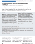 Cover page: The Unmet Educational Needs of Patients with Interstitial Lung Disease. Setting the Stage for Tailored Pulmonary Rehabilitation