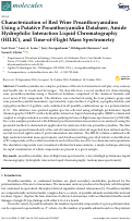 Cover page: Characterization of Red Wine Proanthocyanidins Using a Putative Proanthocyanidin Database, Amide Hydrophilic Interaction Liquid Chromatography (HILIC), and Time-of-Flight Mass Spectrometry.