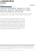 Cover page: Long-term field-realistic exposure to a next-generation pesticide, flupyradifurone, impairs honey bee behaviour and survival