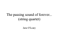 Cover page: the passing sound of forever...