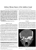 Cover page: Solitary fibrous tumor of the auditory canal.