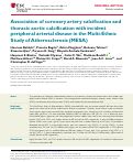 Cover page: Association of coronary artery calcification and thoracic aortic calcification with incident peripheral arterial disease in the Multi-Ethnic Study of Atherosclerosis (MESA)