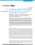 Cover page of The Pelagic Species Trait Database, an open data resource to support trait-based ocean research.