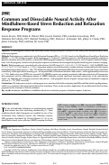 Cover page: Common and Dissociable Neural Activity After Mindfulness-Based Stress Reduction and Relaxation Response Programs.