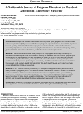 Cover page: A Nationwide Survey of Program Directors on Resident Attrition in Emergency Medicine