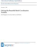 Cover page: Solving the Beautiful Mind coordination game