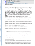 Cover page: Validation of the Denver Emergency Department Trauma Organ Failure Score to Predict Post-Injury Multiple Organ Failure