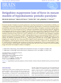 Cover page: Retigabine suppresses loss of force in mouse models of hypokalaemic periodic paralysis.