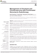 Cover page: Management of Chordoma and Chondrosarcoma with Fractionated Stereotactic Radiotherapy.