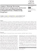 Cover page: Coping or Thriving? Reviewing Intrapersonal, Interpersonal, and Societal Factors Associated With Well-Being in Singlehood From a Within-Group Perspective.