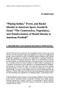 Cover page: “Playing Indian,” Power, and Racial Identity in American Sport: Gerald R. Gems' “The Construction, Negotiation, and Transformation of Racial Identity in American Football”
