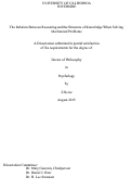 Cover page: The Relation Between Reasoning and the Structure of Knowledge When Solving Mechanical Problems