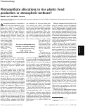 Cover page: Photosynthate allocations in rice plants: Food production or atmospheric methane?