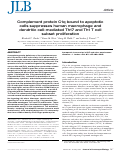 Cover page: Complement protein C1q bound to apoptotic cells suppresses human macrophage and dendritic cell-mediated Th17 and Th1 T cell subset proliferation