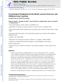 Cover page: Psychological Treatments for the World: Lessons from Low- and Middle-Income Countries