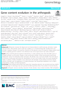 Cover page: Gene content evolution in the arthropods