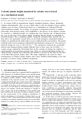 Cover page: Volcanic plume height measured by seismic waves based on a mechanical model