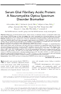 Cover page: Serum Glial Fibrillary Acidic Protein: A Neuromyelitis Optica Spectrum Disorder Biomarker