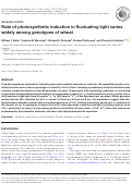 Cover page: Rate of photosynthetic induction in fluctuating light varies widely among genotypes of wheat