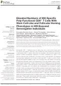 Cover page: Elevated Numbers of HIV-Specific Poly-Functional CD8+ T Cells With Stem Cell-Like and Follicular Homing Phenotypes in HIV-Exposed Seronegative Individuals.