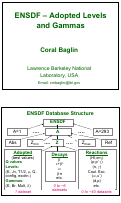 Cover page: ENSDF - Adopted Levels and Gammas