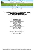 Cover page: Do Increasing Block Rate Water Budgets Reduce Residential Water Demand? A Case Study in Southern California