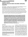 Cover page: Defining seasonal marine microbial community dynamics.