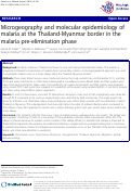 Cover page: Microgeography and molecular epidemiology of malaria at the Thailand-Myanmar border in the malaria pre-elimination phase