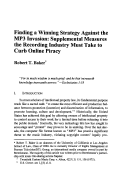 Cover page: Finding a Winning Strategy Against the MP3 Invasion: Supplemental Measures the Recording Industry Must Take to Curb Online Piracy