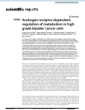 Cover page: Androgen receptor-dependent regulation of metabolism in high grade bladder cancer cells