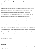 Cover page: In situ photoelectron spectroscopy study of water adsorption on model biomaterial surfaces