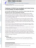 Cover page: Challenges of COVID-19 Case Investigation and Contact Tracing in School Settings: An Initial Investigation.
