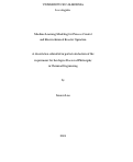 Cover page: Machine Learning Modeling for Process Control and Electrochemical Reactor Operation