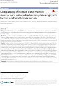 Cover page: Comparison of human bone marrow stromal cells cultured in human platelet growth factors and fetal bovine serum.