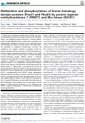 Cover page: Methylation and phosphorylation of formin homology domain proteins (Fhod1 and Fhod3) by protein arginine methyltransferase 7 (PRMT7) and Rho kinase (ROCK1).