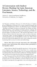 Cover page: A Conversation with Andrew Brown: Mashing Up Latin American Literature, Science, Technology, and the Post-human