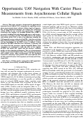 Cover page: Opportunistic UAV navigation with carrier phase measurements from asynchronous cellular signals