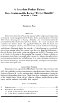 Cover page: A Less than Perfect Union: Race, Gender, and the Lack of "Perfect Plaintiffs" in Naim v. Naim