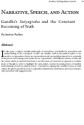 Cover page: Narrative, Speech, and Action: Gandhi’s Satyagraha and the Constant Becoming of Truth